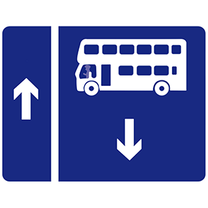 Contra-flow-bus-lane-irish road signs