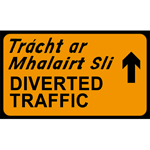 Diverted-traffic irish road signs