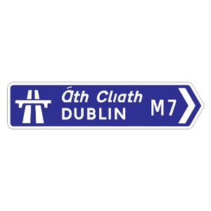 Motorway-direction-sign irish road signs