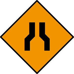 Road-narrows-on-both-sides irish road signs