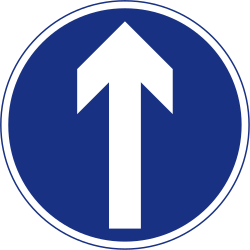 Straight-ahead irish road sign